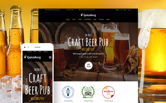 GutenBerg - Beer Pub and Brewery WordPress Theme 