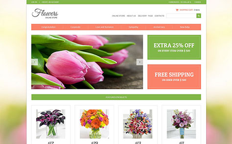 Flower Shop VirtueMart Template