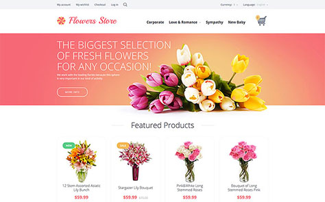 Flowers OpenCart Template 