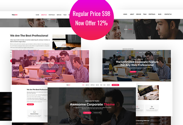 Trader - Responsive  Creative WordPress Theme