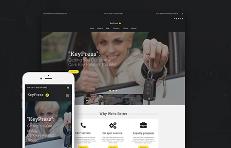 Car Key Replacement Service WordPress Theme    