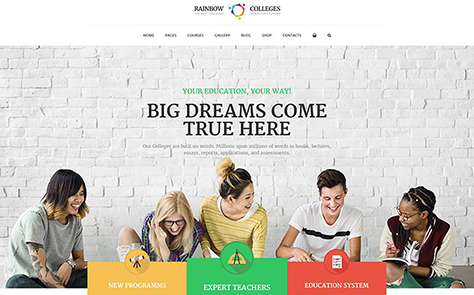 Rainbow Colleges - E-Course WordPress Theme