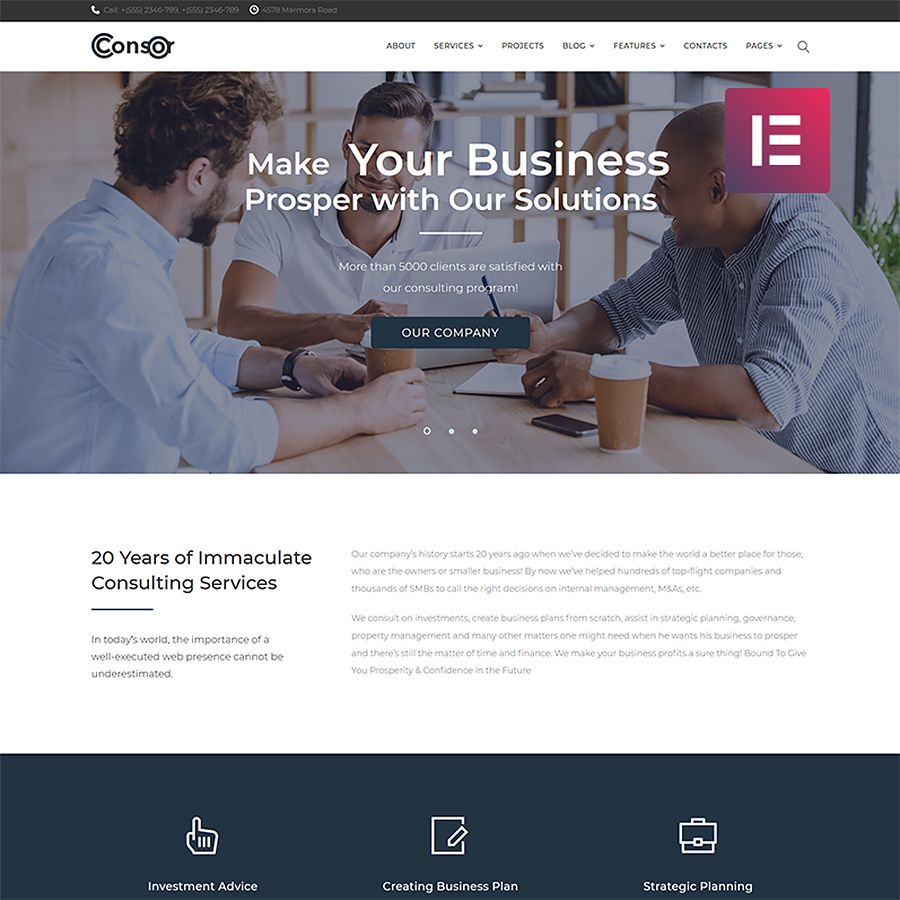 Consor - Business Consulting Elementor WordPress Theme