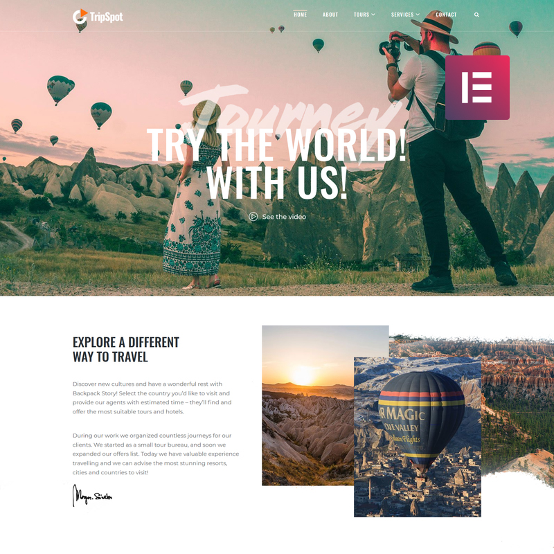 TripSpot - Travel Elementor WordPress Theme