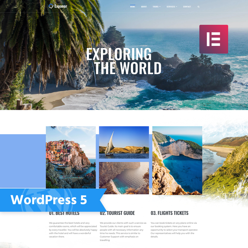 Expanor - Travel Agency Multipurpose Modern Elementor WordPress Theme