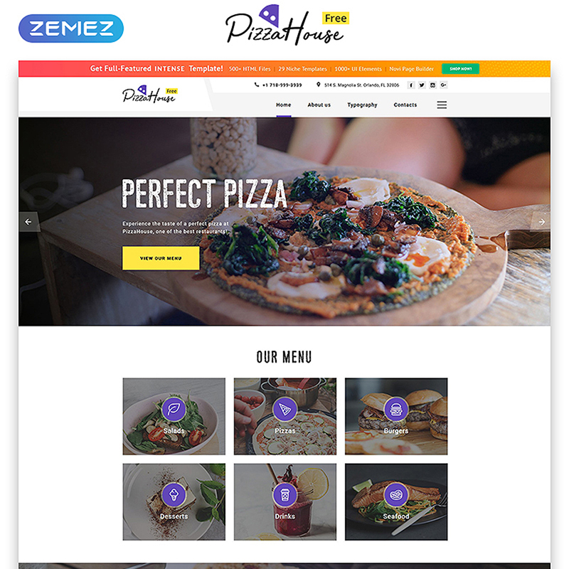 Free HTML5 Tmeme for Restaurant Website