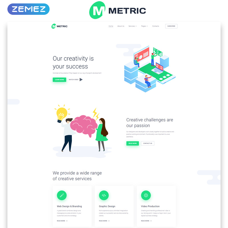 Metric Multipage HTML Template