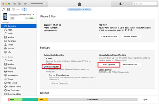 iphone backup with itunes