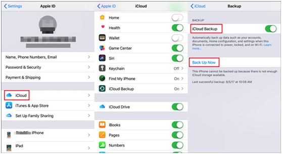 iphone backup using icloud method